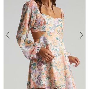 EBONEE DRESS IN FLOWER CROWN – Showpo floral cutout dress